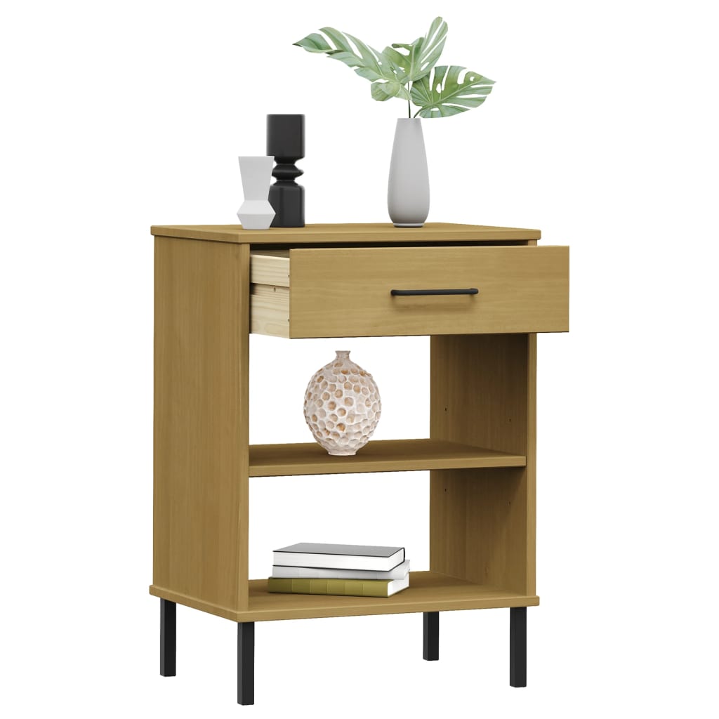 Armoire console avec pieds en métal Marron Bois pin massif OSLO - XIOS