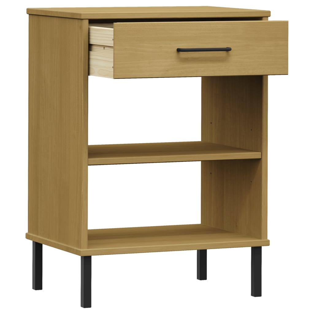 Armoire console avec pieds en métal Marron Bois pin massif OSLO - XIOS