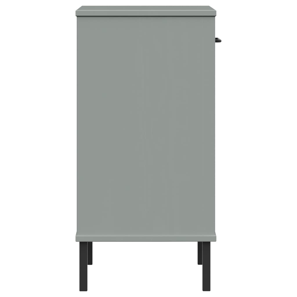 Armoire console avec pieds en métal Gris Bois pin massif OSLO - XIOS