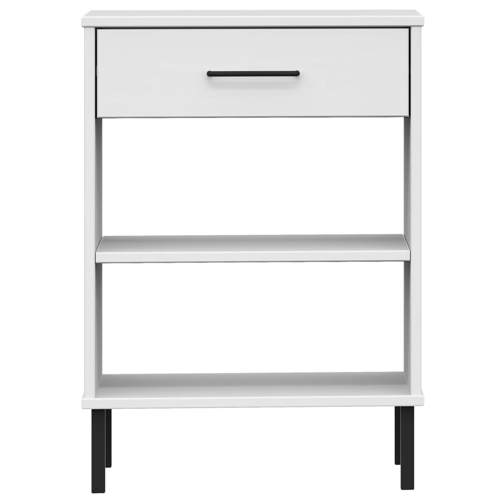 Armoire console avec pieds en métal Blanc Bois pin massif OSLO - XIOS
