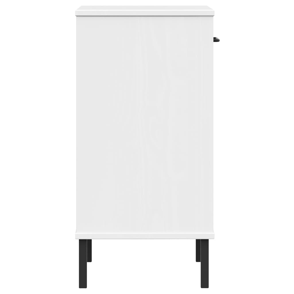 Armoire console avec pieds en métal Blanc Bois pin massif OSLO - XIOS