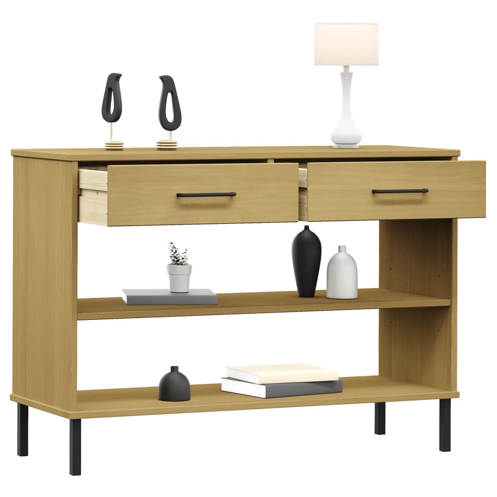 Armoire console avec pieds en métal Marron Bois pin massif OSLO - XIOS