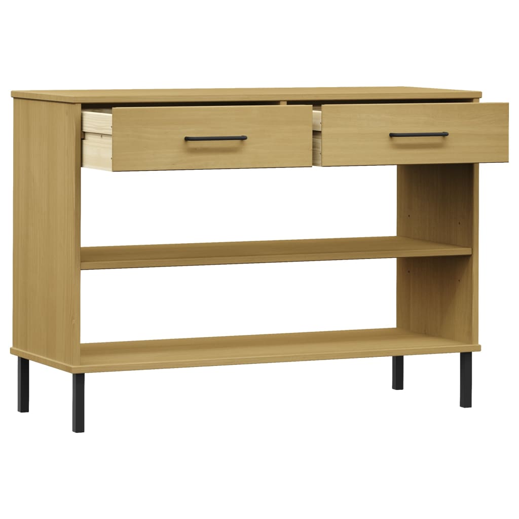 Armoire console avec pieds en métal Marron Bois pin massif OSLO - XIOS