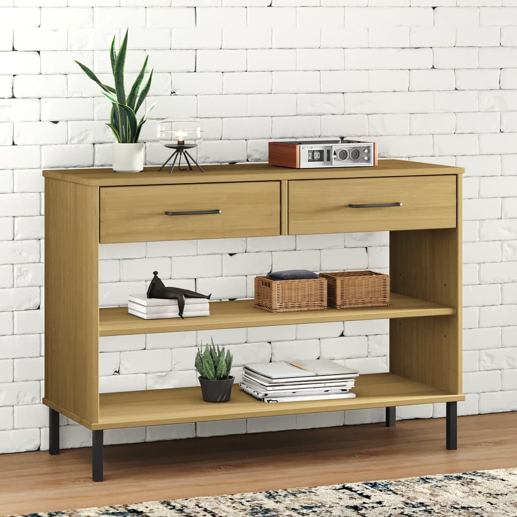 Armoire console avec pieds en métal Marron Bois pin massif OSLO - XIOS