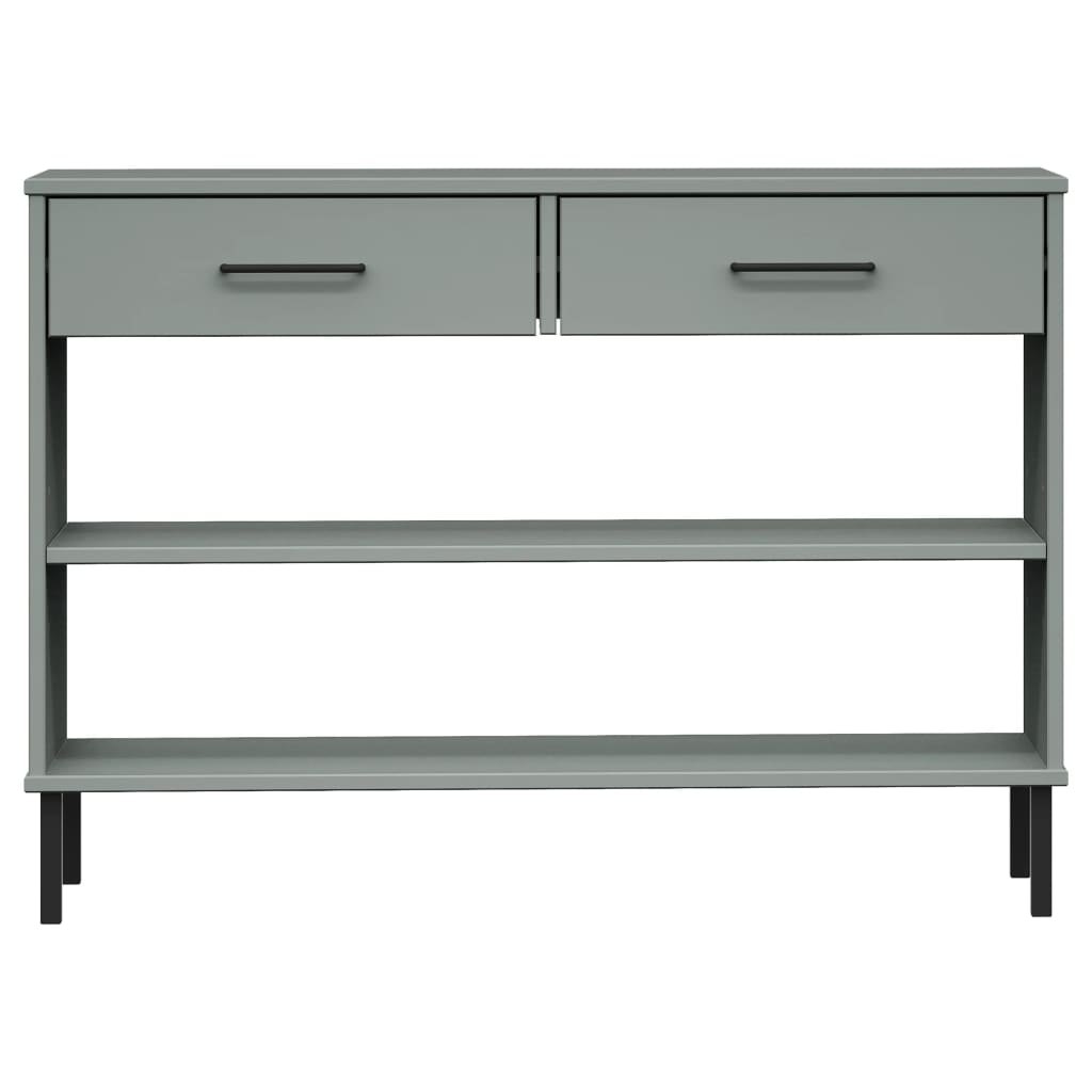 Armoire console avec pieds en métal Gris Bois pin massif OSLO