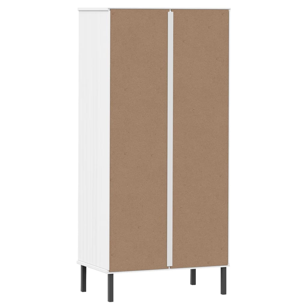 Bibliothèque à 2 tiroirs Blanc 60x35x128,5 cm Bois massif OSLO - XIOS