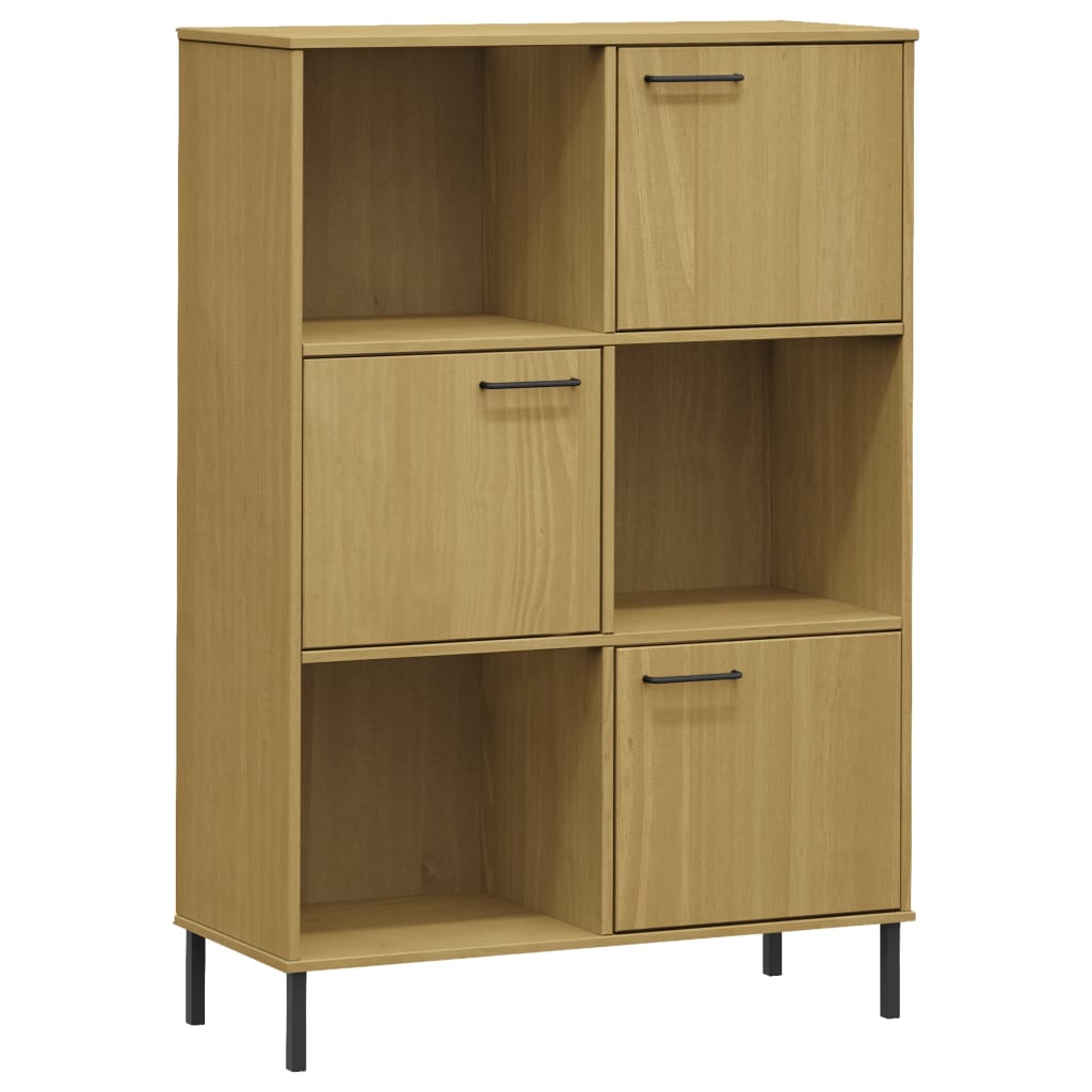 Bibliothèque avec pieds en métal Marron 90x35x128,5cm Bois OSLO - XIOS