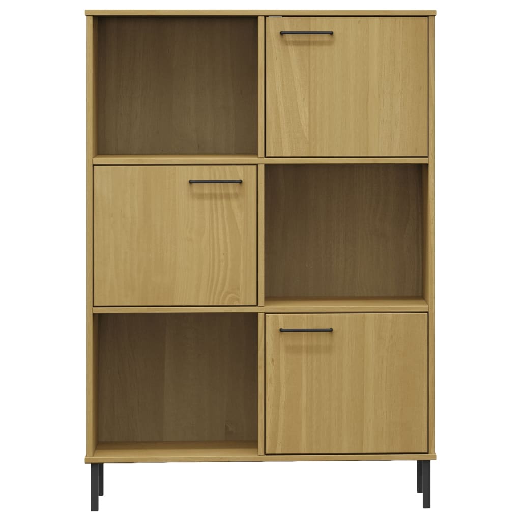 Bibliothèque avec pieds en métal Marron 90x35x128,5cm Bois OSLO - XIOS