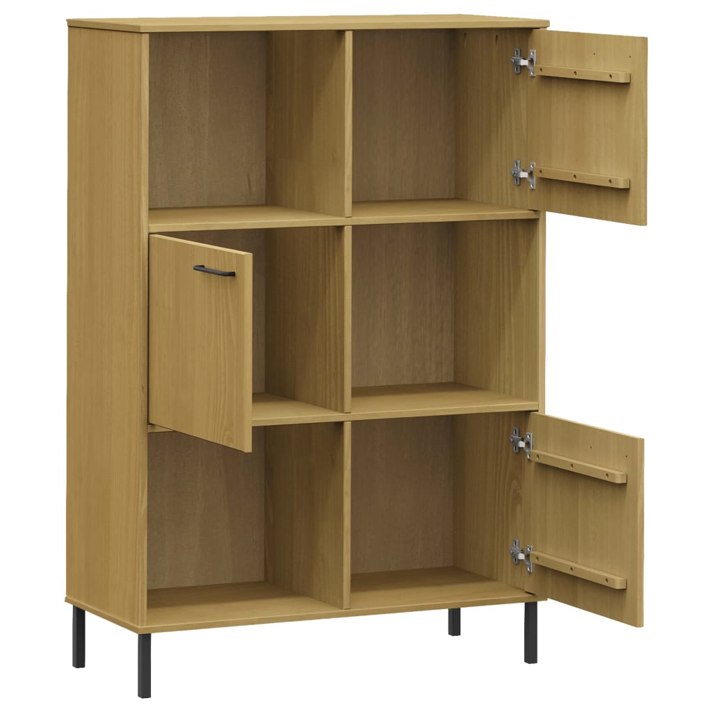 Bibliothèque avec pieds en métal Marron 90x35x128,5cm Bois OSLO - XIOS