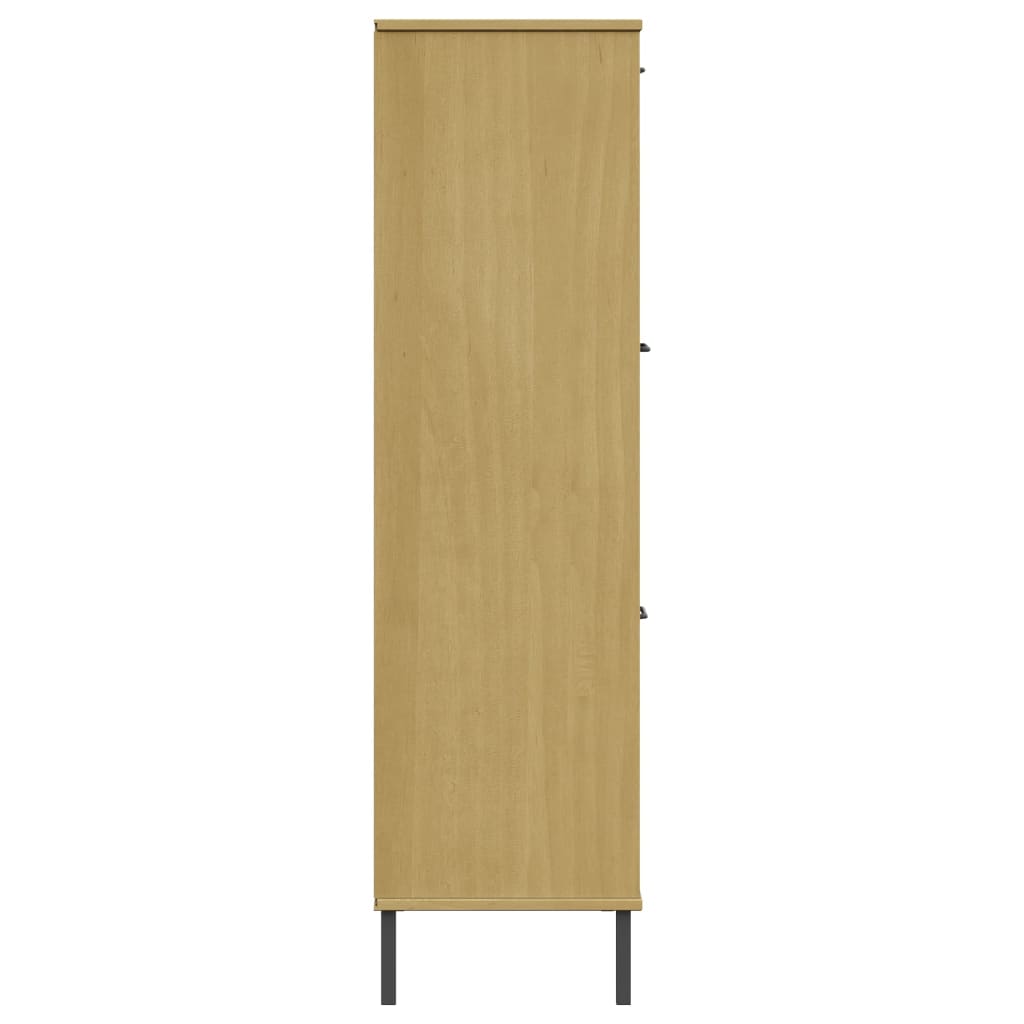 Bibliothèque avec pieds en métal Marron 90x35x128,5cm Bois OSLO - XIOS