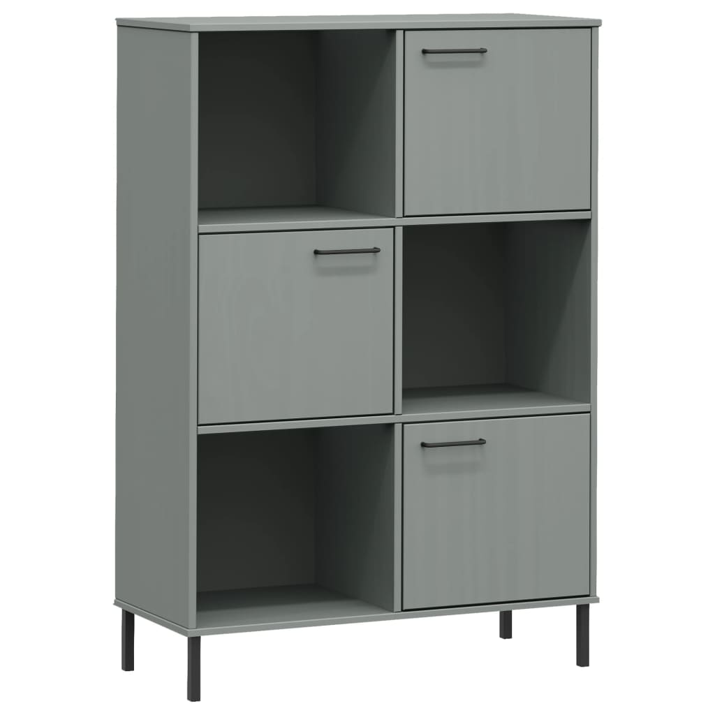 Bibliothèque avec pieds en métal Gris 90x35x128,5 cm Bois OSLO - XIOS