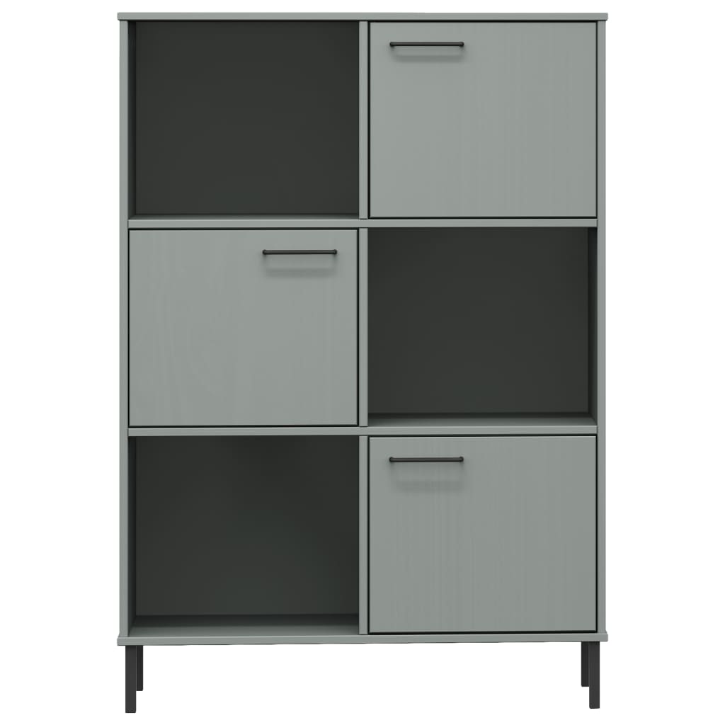 Bibliothèque avec pieds en métal Gris 90x35x128,5 cm Bois OSLO - XIOS