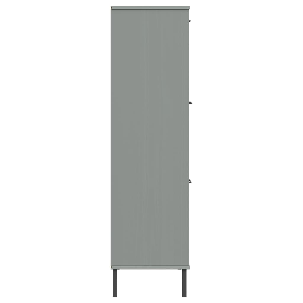 Bibliothèque avec pieds en métal Gris 90x35x128,5 cm Bois OSLO - XIOS