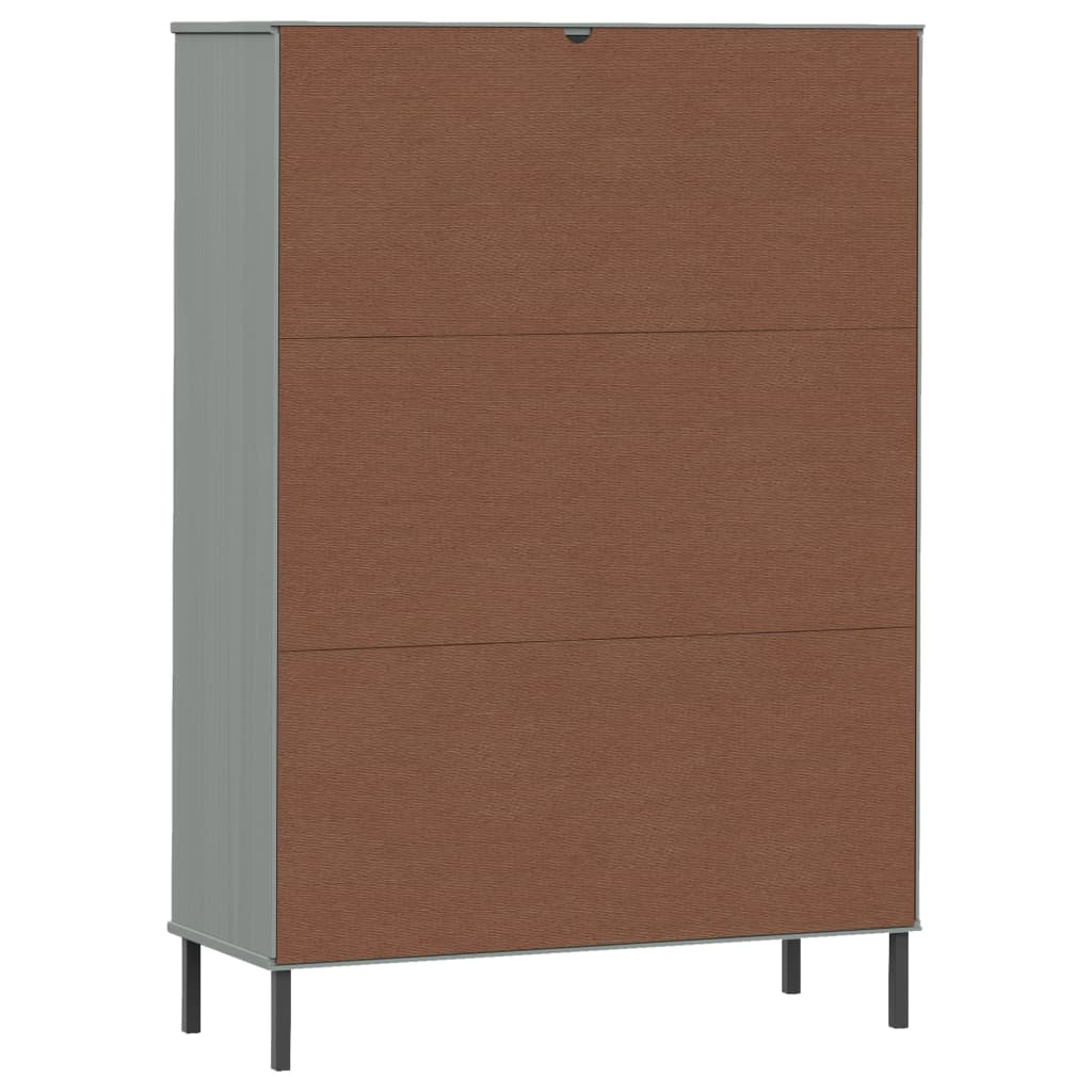Bibliothèque avec pieds en métal Gris 90x35x128,5 cm Bois OSLO - XIOS