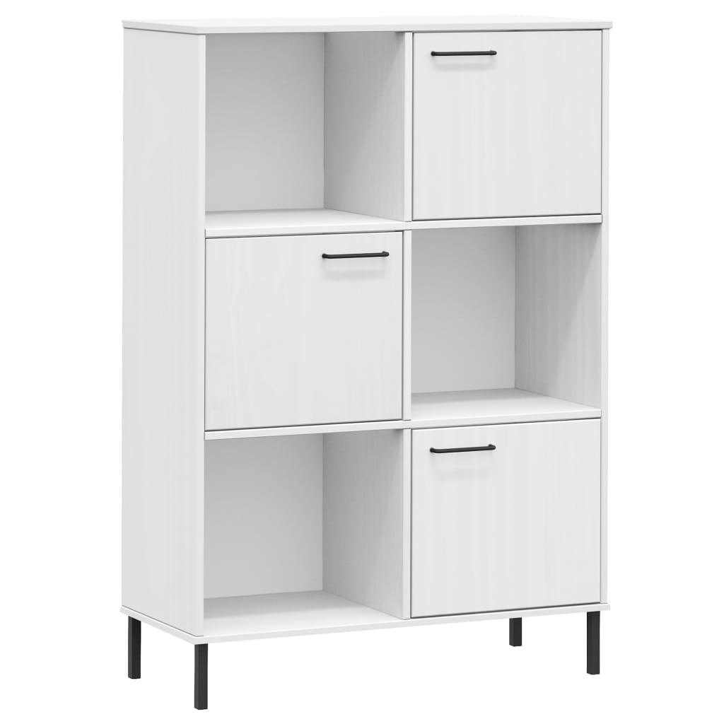 Bibliothèque avec pieds en métal Blanc 90x35x128,5 cm Bois OSLO - XIOS