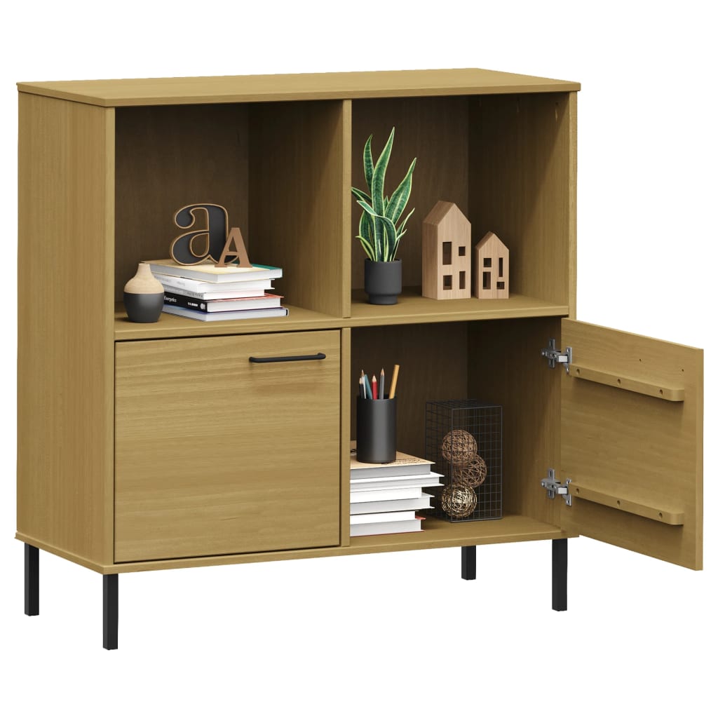 Bibliothèque avec pieds en métal Marron 90x35x90,5 cm Bois OSLO - XIOS