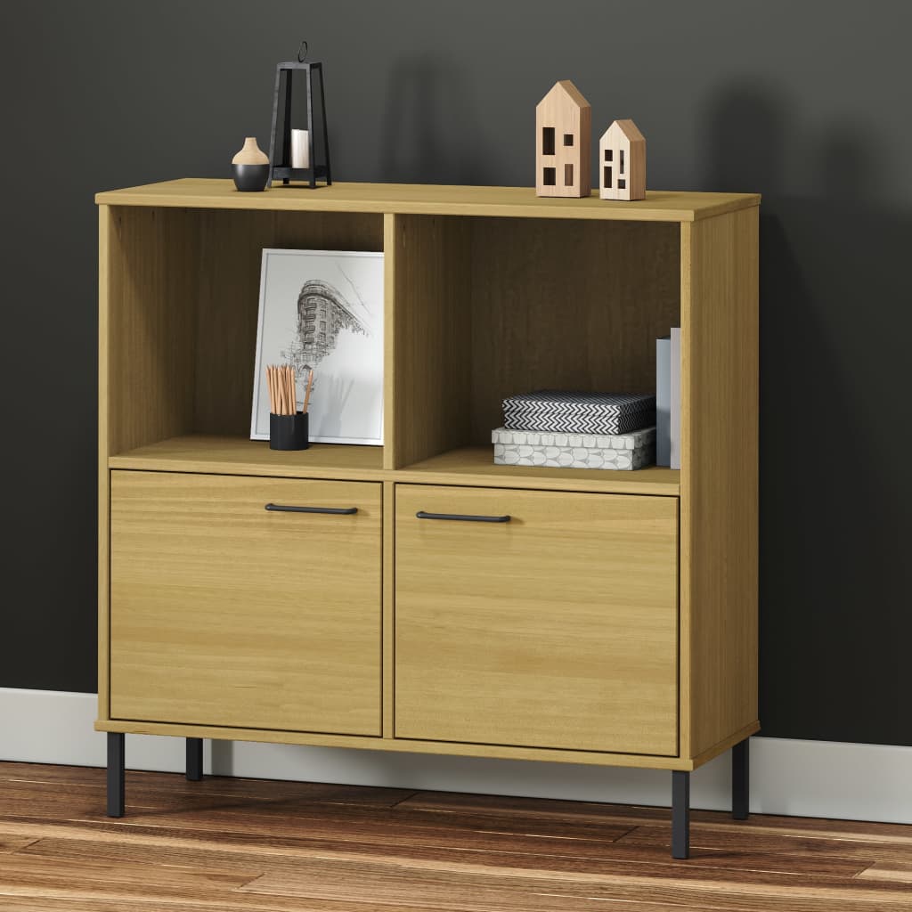 Bibliothèque avec pieds en métal Marron 90x35x90,5 cm Bois OSLO - XIOS