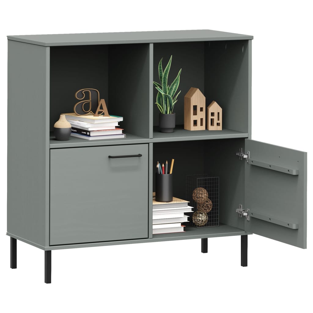Bibliothèque avec pieds en métal Gris 90x35x90,5 cm Bois OSLO - XIOS