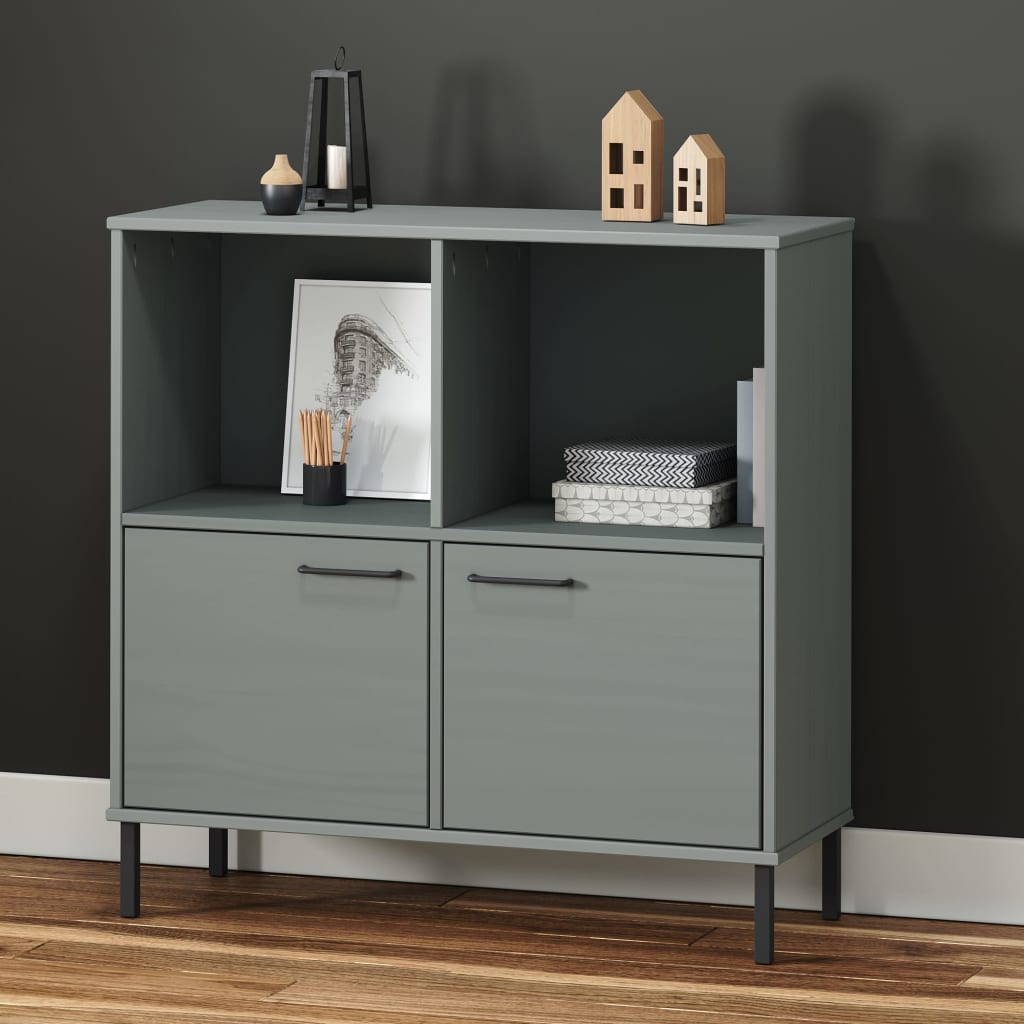 Bibliothèque avec pieds en métal Gris 90x35x90,5 cm Bois OSLO - XIOS