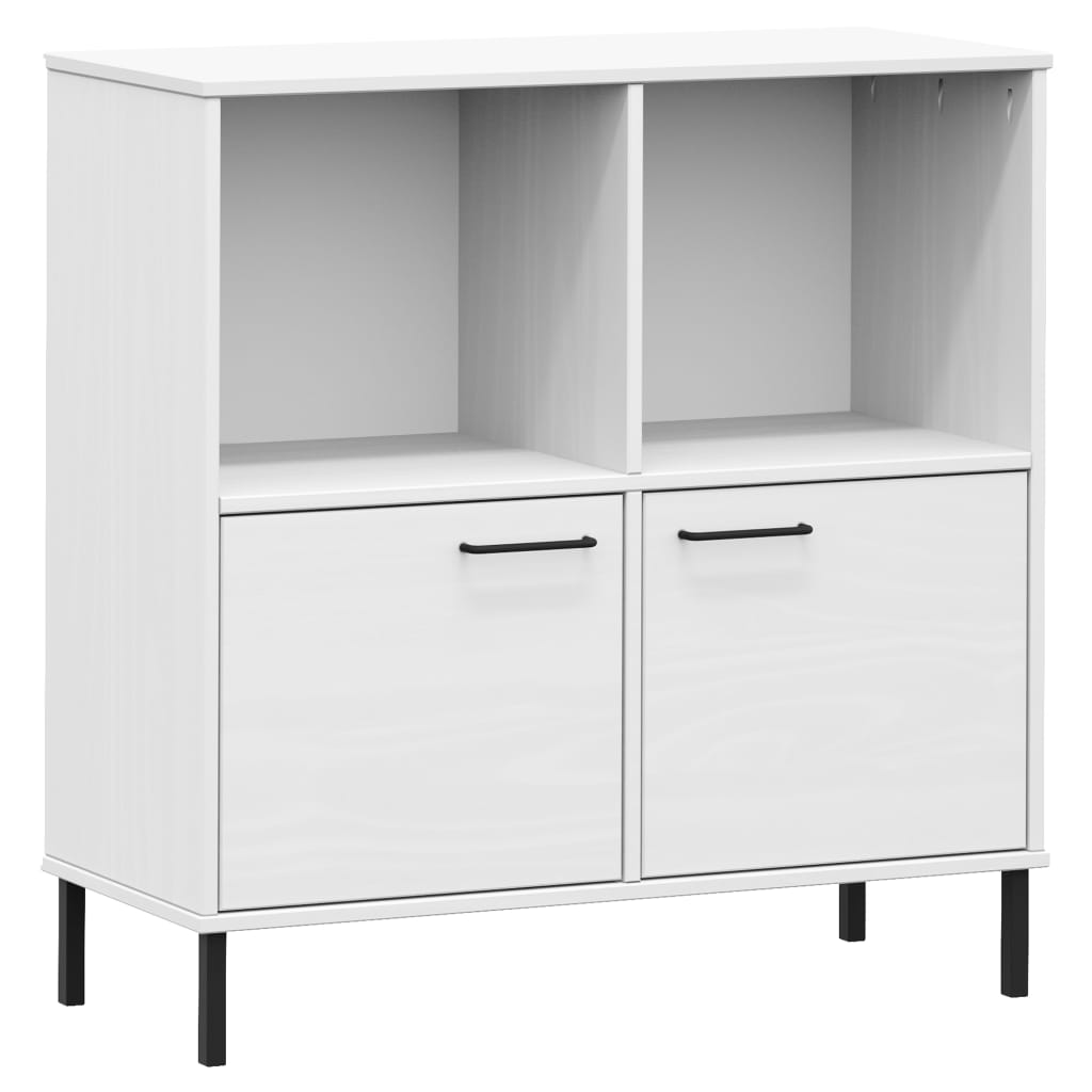 Bibliothèque avec pieds en métal Blanc 90x35x90,5 cm Bois OSLO - XIOS