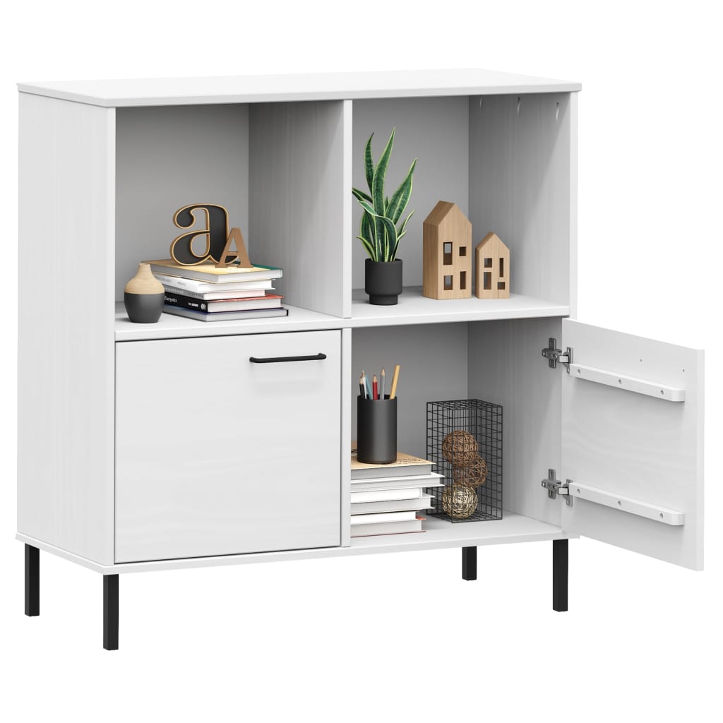 Bibliothèque avec pieds en métal Blanc 90x35x90,5 cm Bois OSLO - XIOS