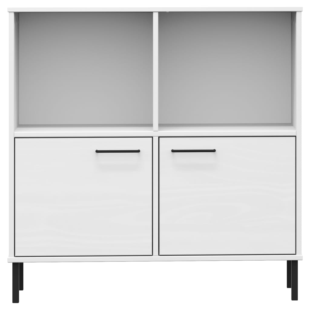 Bibliothèque avec pieds en métal Blanc 90x35x90,5 cm Bois OSLO - XIOS
