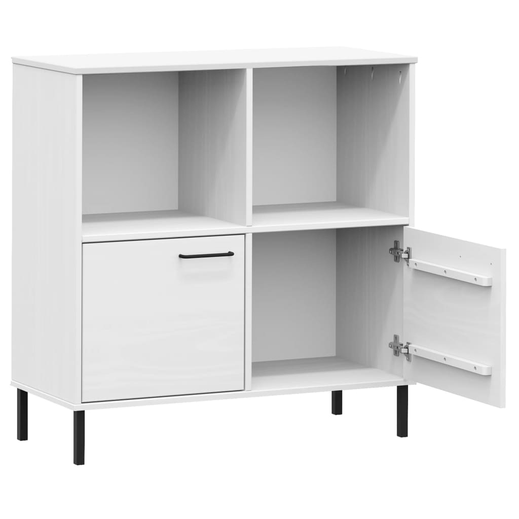 Bibliothèque avec pieds en métal Blanc 90x35x90,5 cm Bois OSLO - XIOS