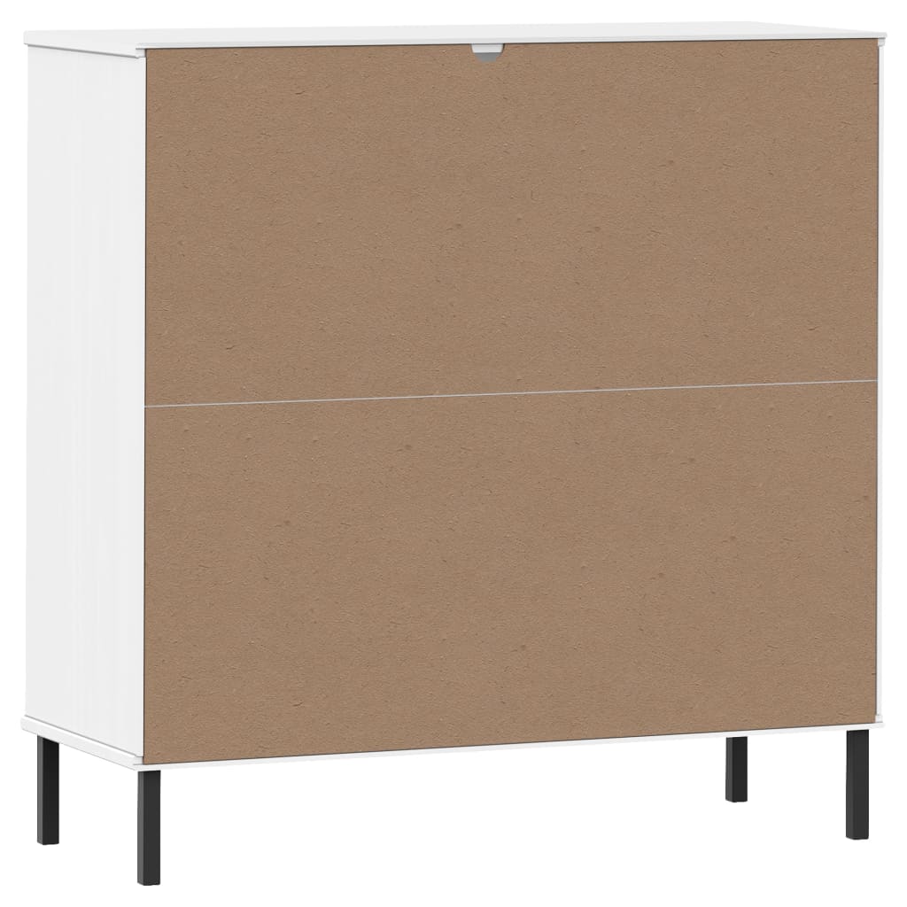 Bibliothèque avec pieds en métal Blanc 90x35x90,5 cm Bois OSLO - XIOS