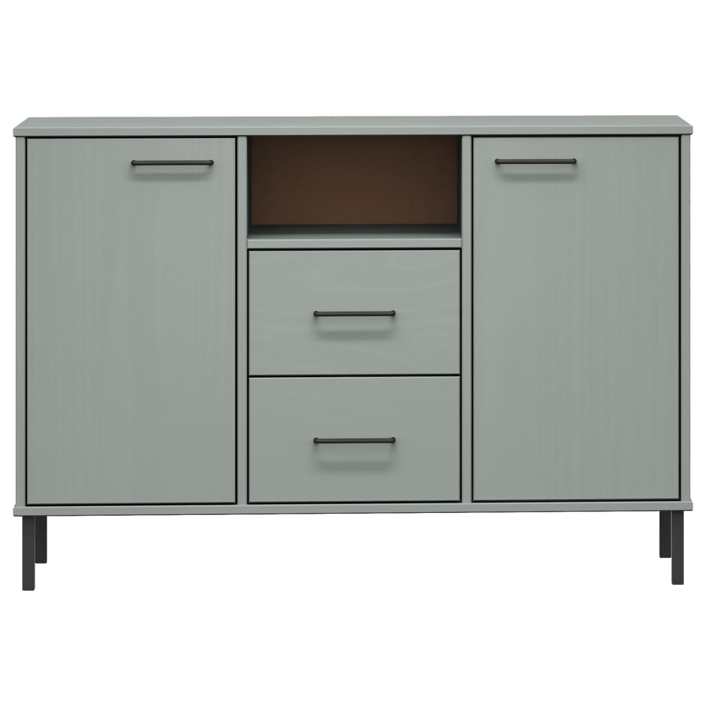 Buffet avec pieds en métal Gris 113x40x77 cm Bois massif OSLO - XIOS