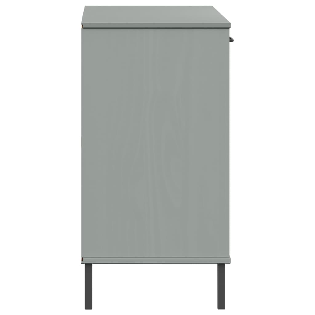 Buffet avec pieds en métal Gris 113x40x77 cm Bois massif OSLO - XIOS