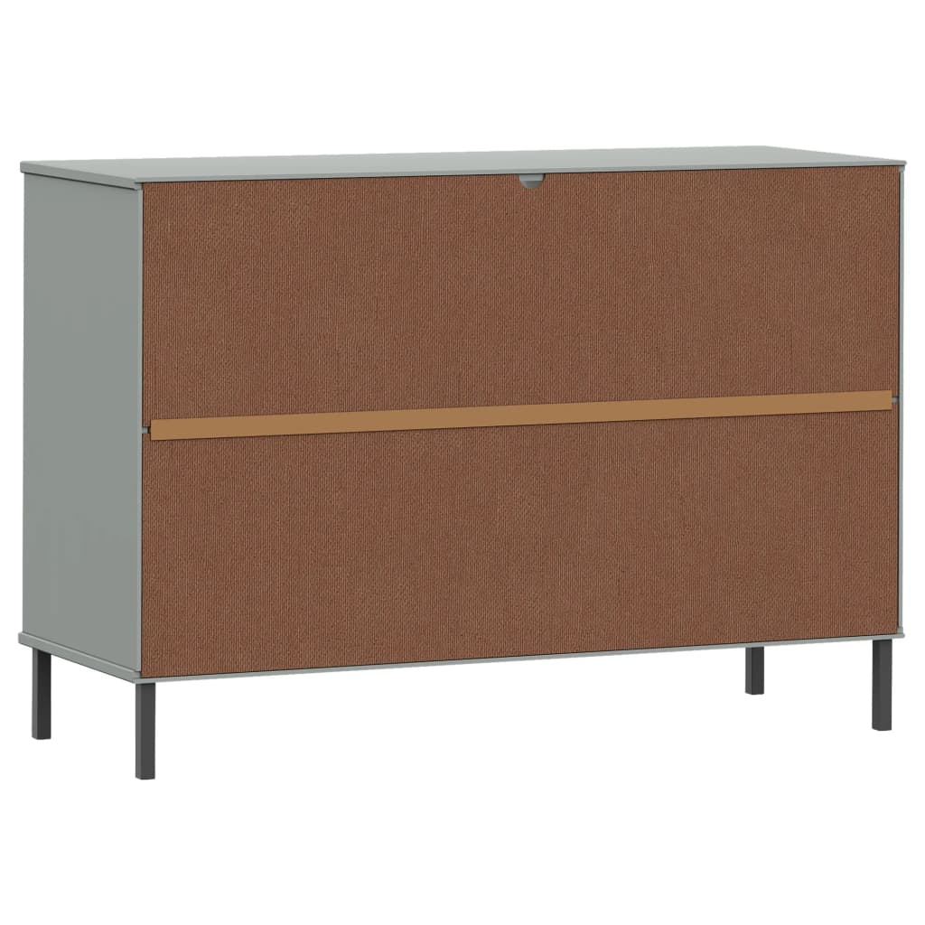 Buffet avec pieds en métal Gris 113x40x77 cm Bois massif OSLO - XIOS
