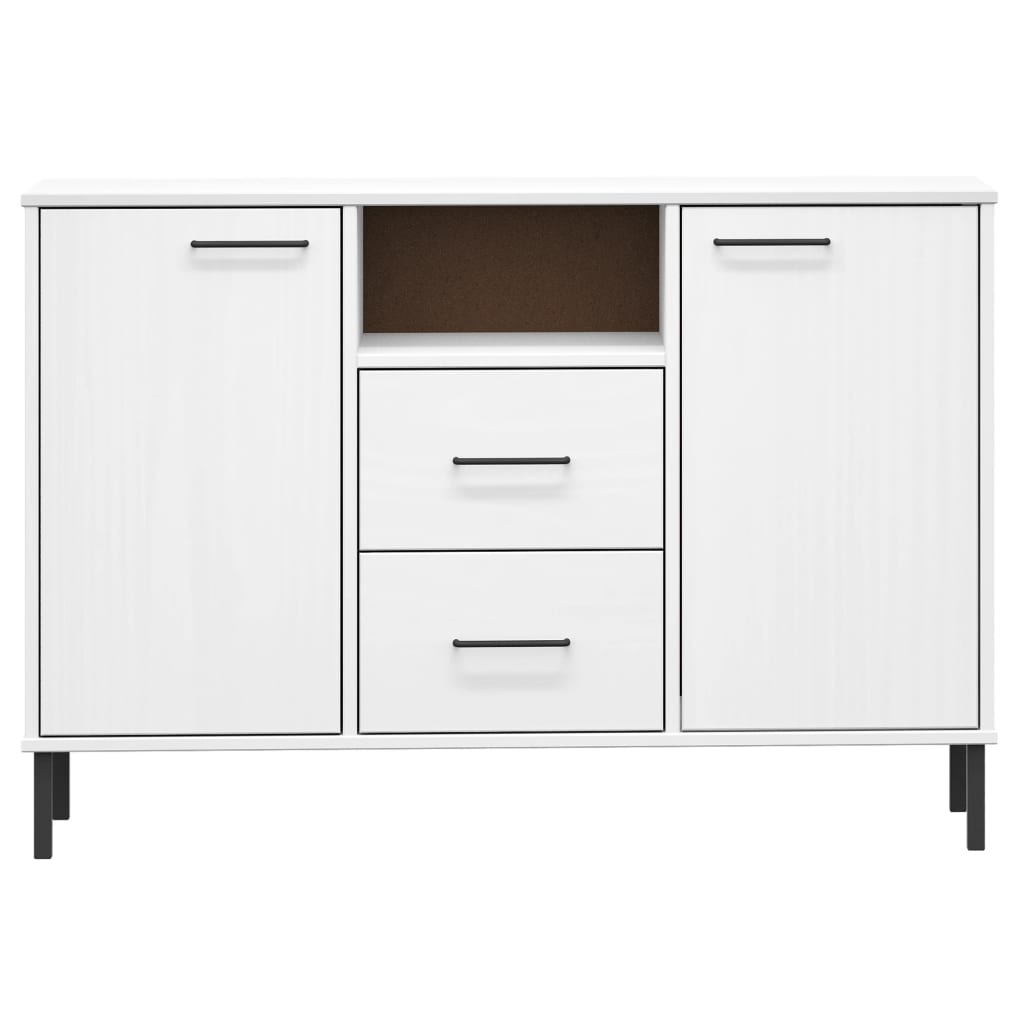 Buffet avec pieds en métal Blanc 113x40x77 cm Bois massif OSLO - XIOS