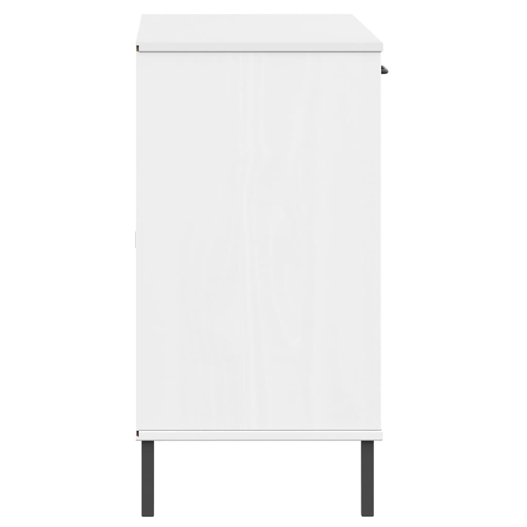Buffet avec pieds en métal Blanc 113x40x77 cm Bois massif OSLO - XIOS