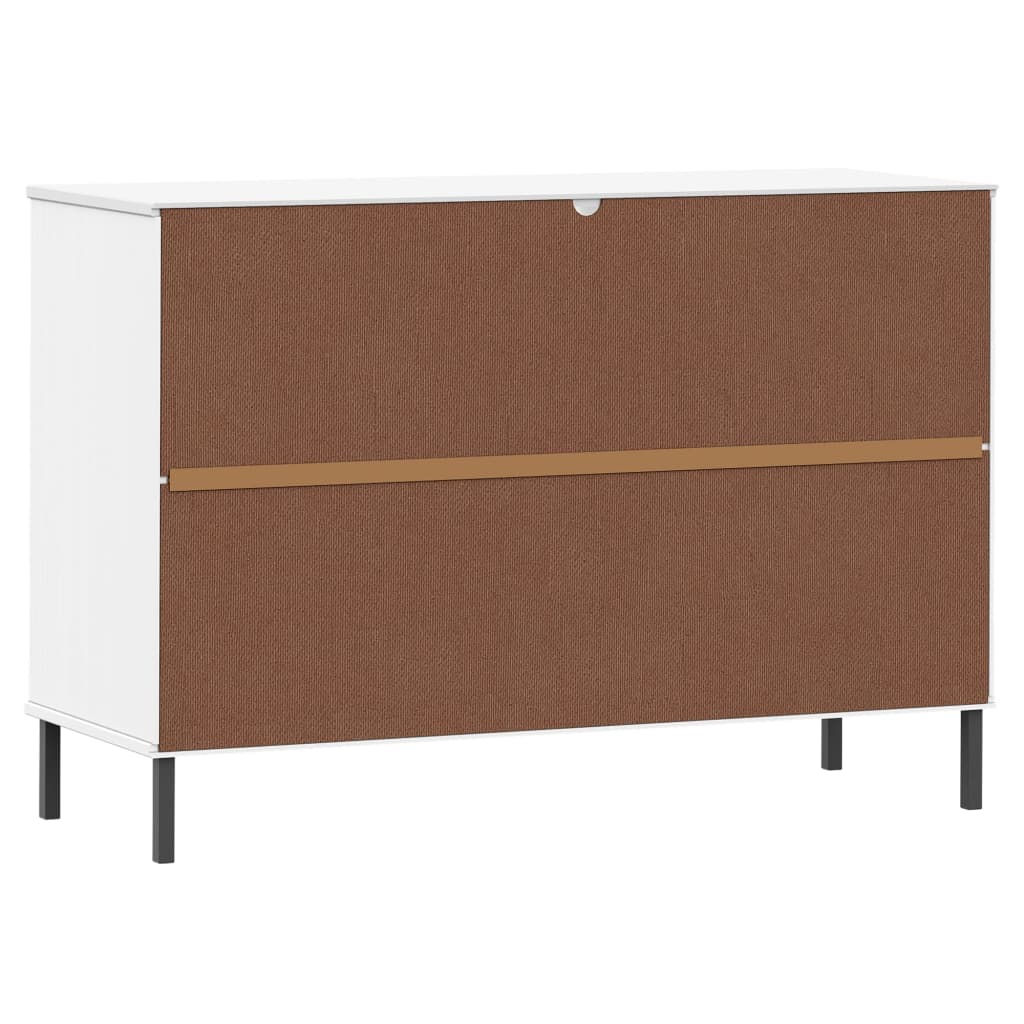 Buffet avec pieds en métal Blanc 113x40x77 cm Bois massif OSLO - XIOS