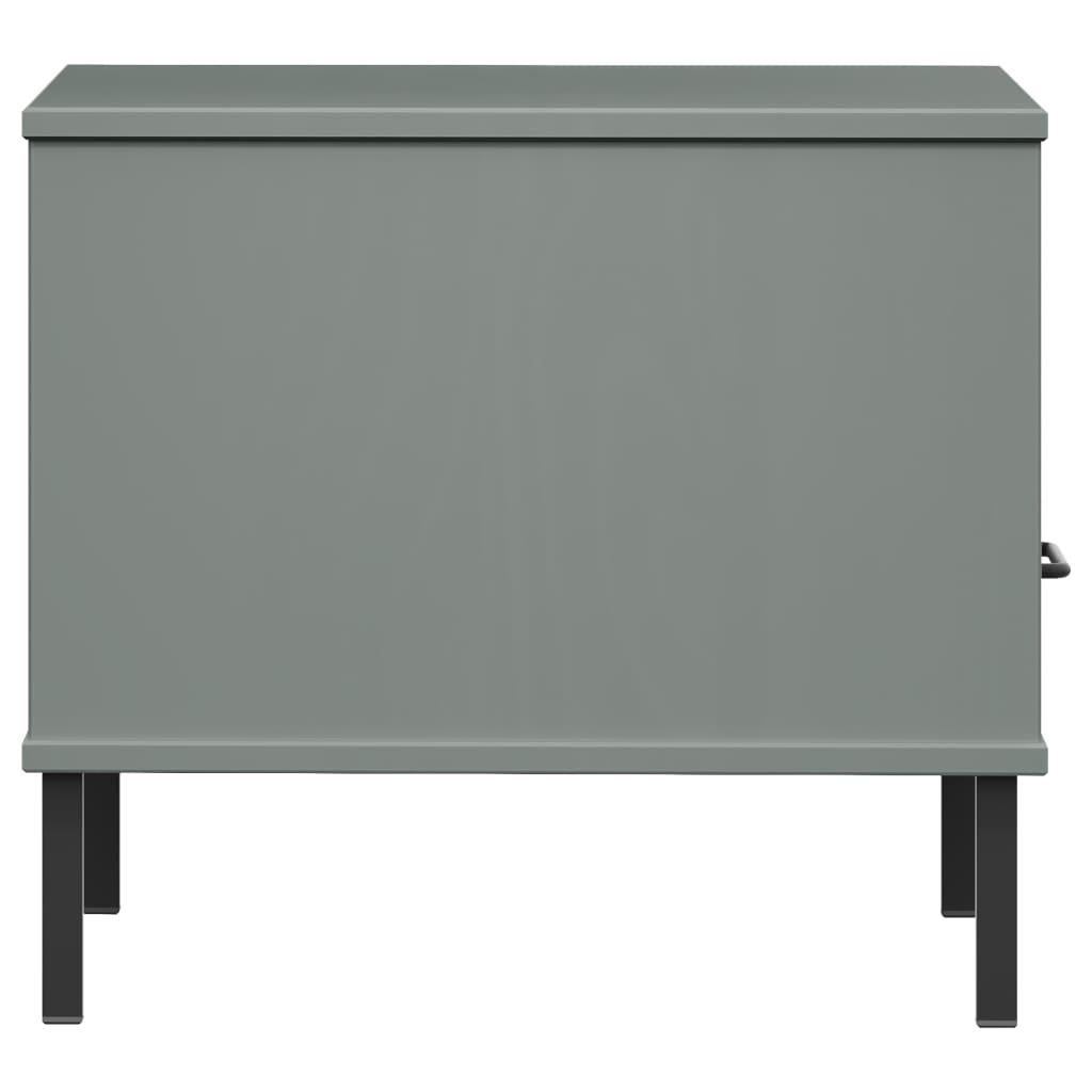 Table de chevet avec pieds en métal Gris Bois pin massif OSLO - XIOS