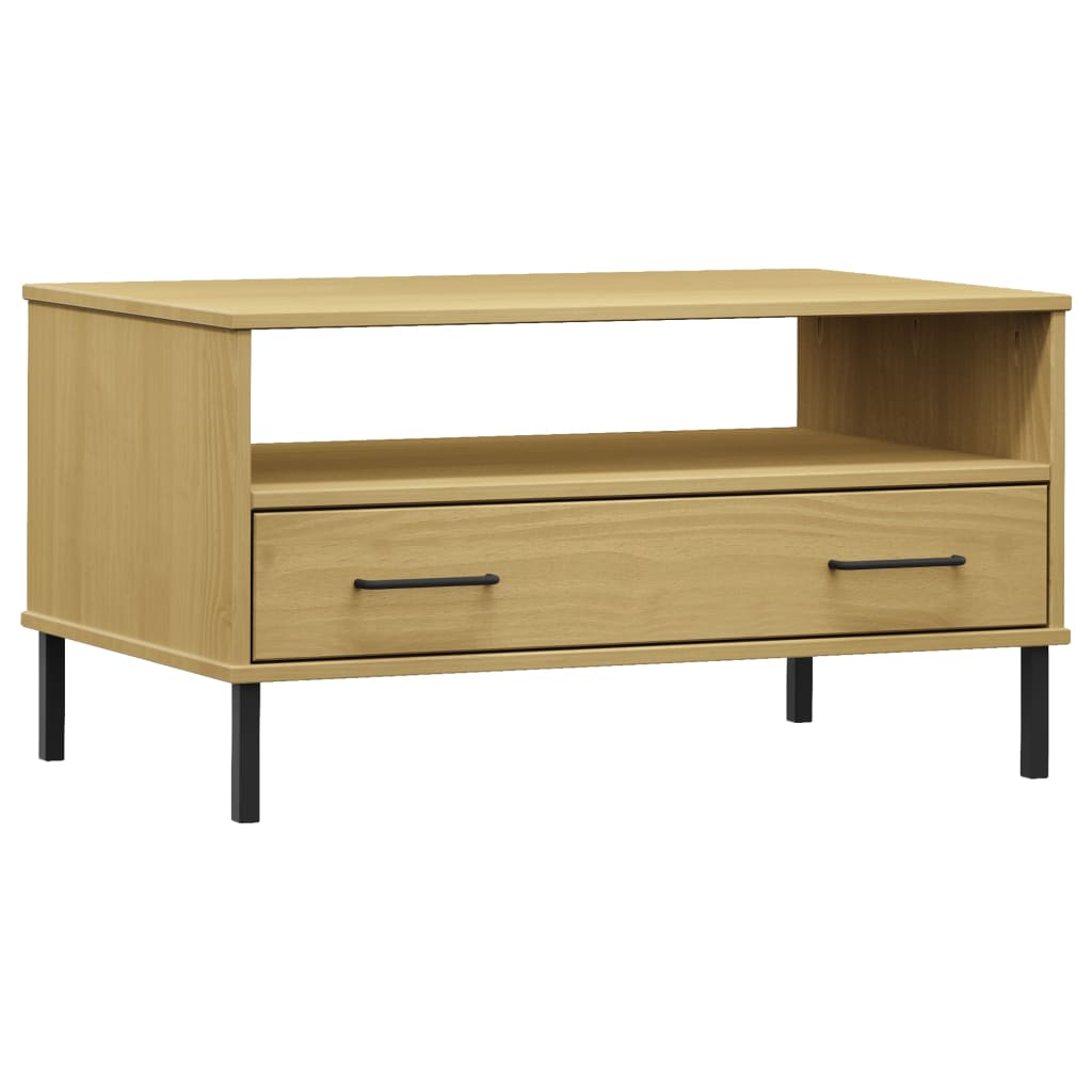 Table basse avec pieds en métal Marron 85x50x45 cm Bois OSLO - XIOS