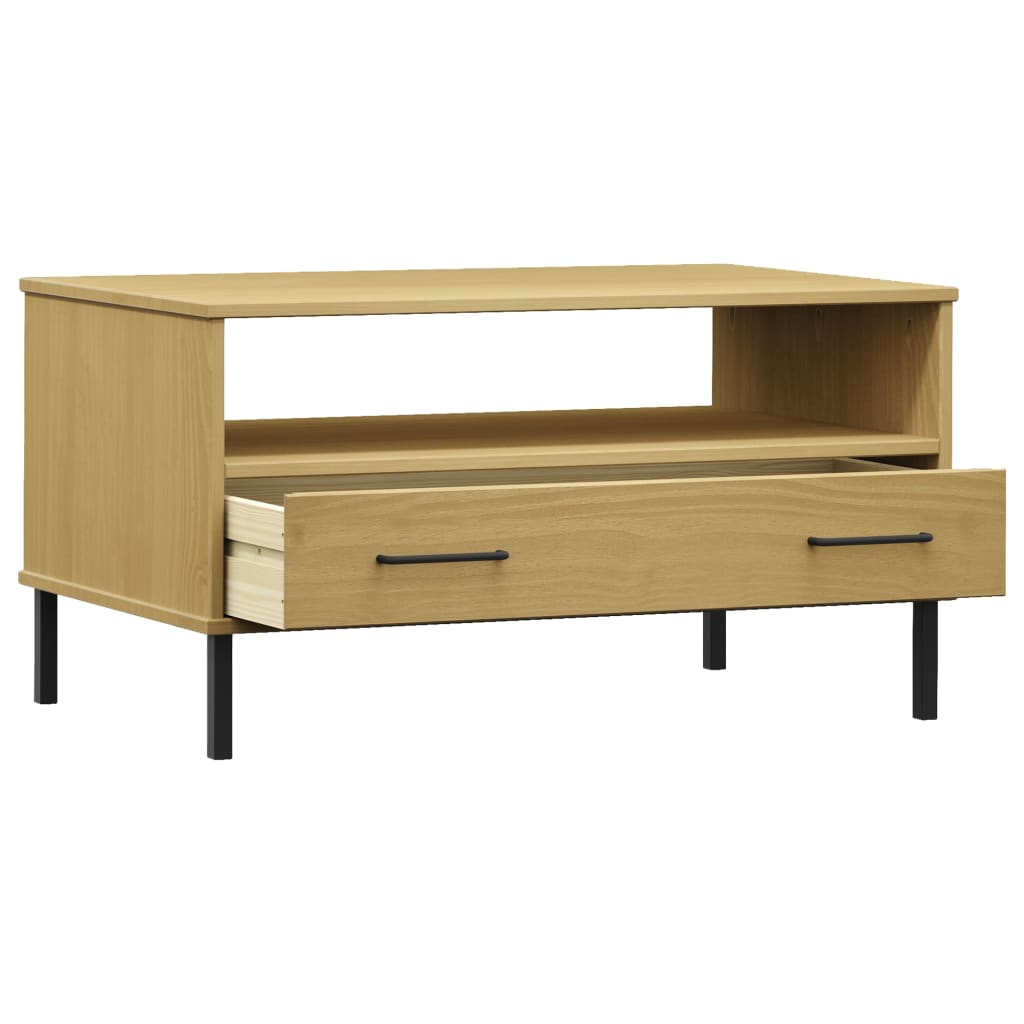 Table basse avec pieds en métal Marron 85x50x45 cm Bois OSLO - XIOS