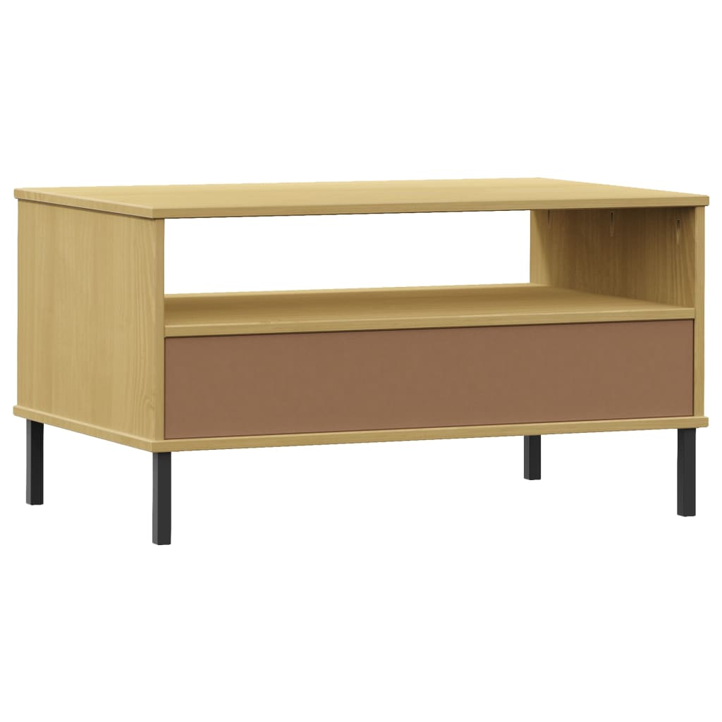 Table basse avec pieds en métal Marron 85x50x45 cm Bois OSLO - XIOS