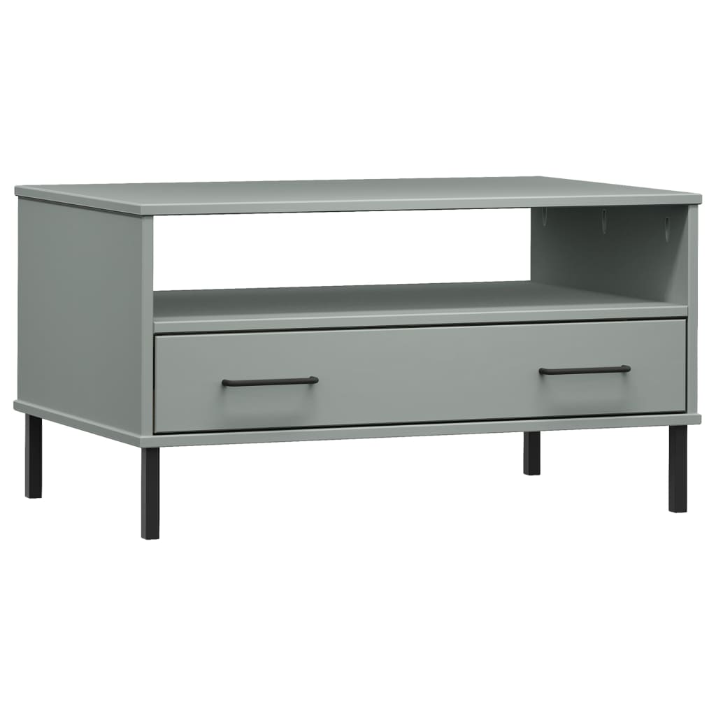 Table basse avec pieds en métal Gris 85x50x45 cm Bois OSLO - XIOS