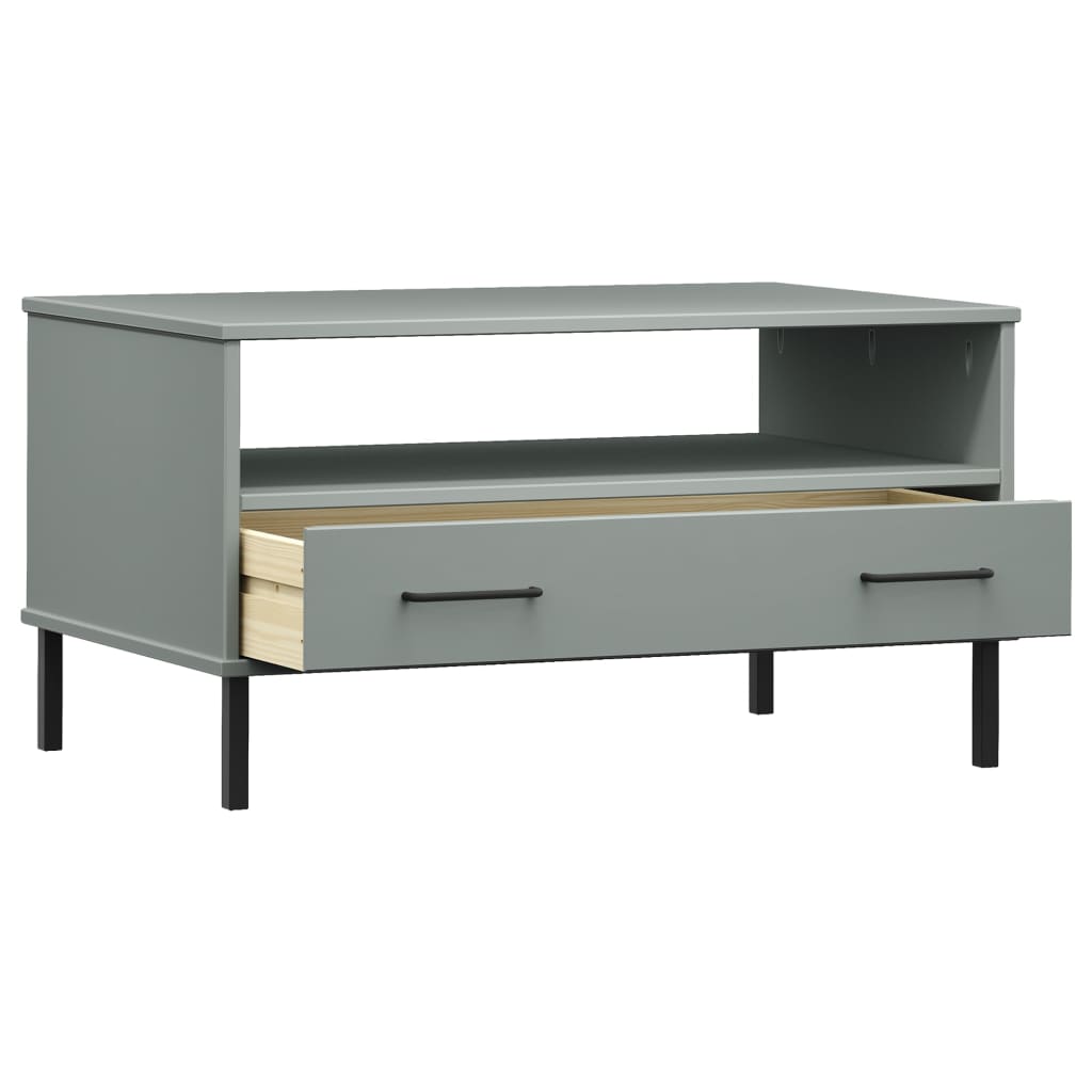 Table basse avec pieds en métal Gris 85x50x45 cm Bois OSLO - XIOS