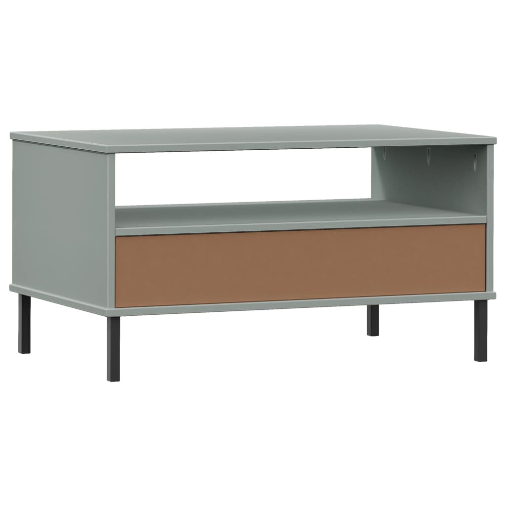 Table basse avec pieds en métal Gris 85x50x45 cm Bois OSLO - XIOS