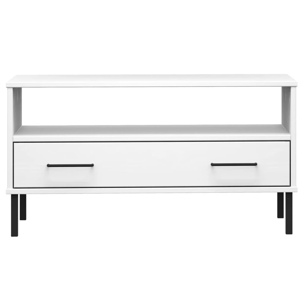 Table basse avec pieds en métal Blanc 85x50x45 cm Bois OSLO - XIOS