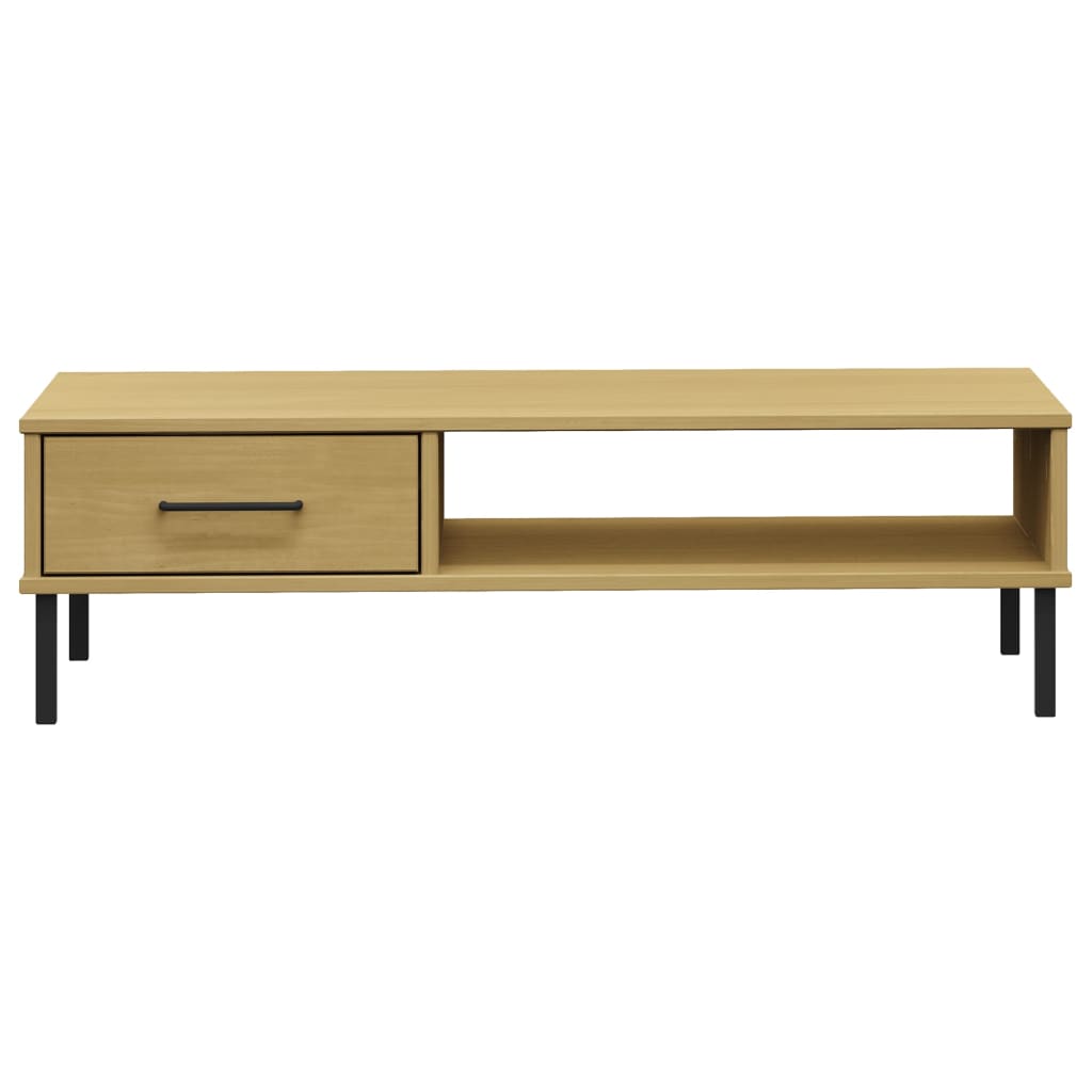 Table basse avec pieds en métal Marron Bois pin massif OSLO - XIOS