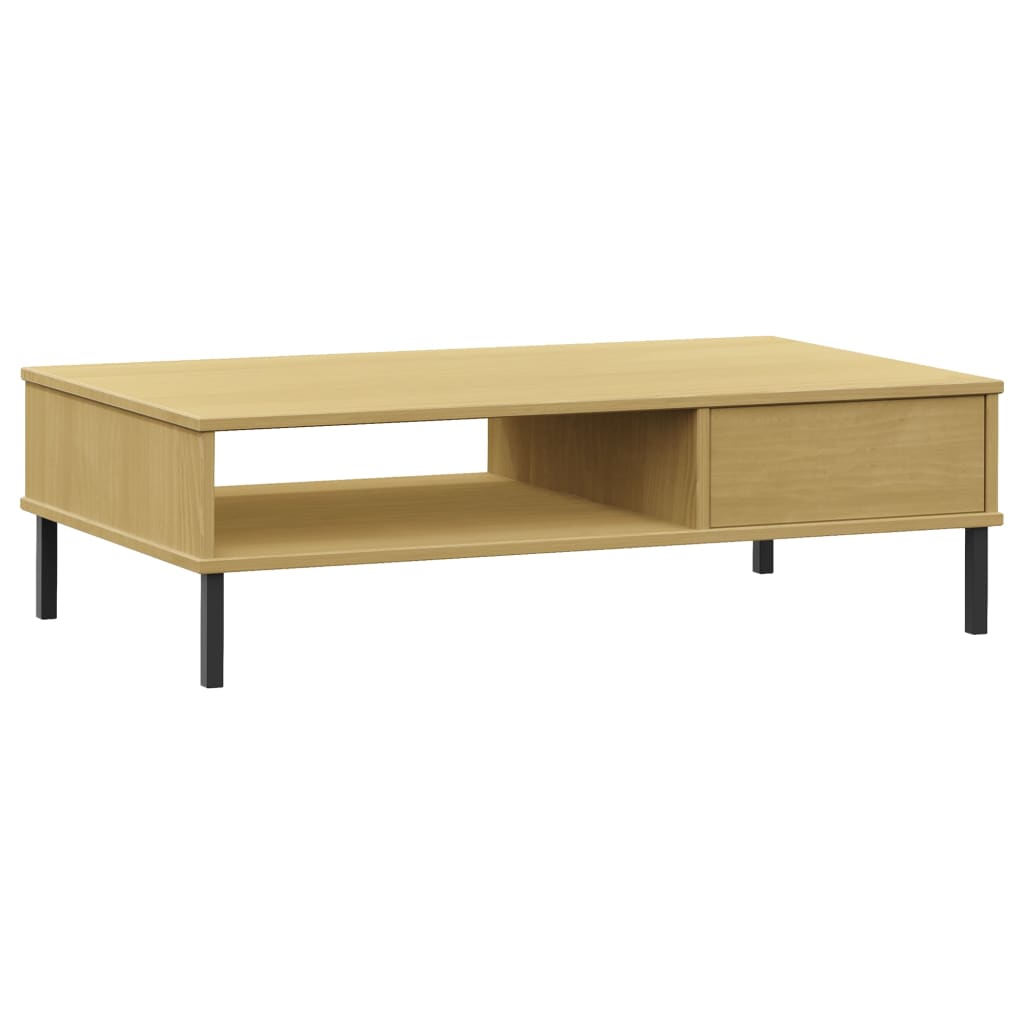 Table basse avec pieds en métal Marron Bois pin massif OSLO - XIOS