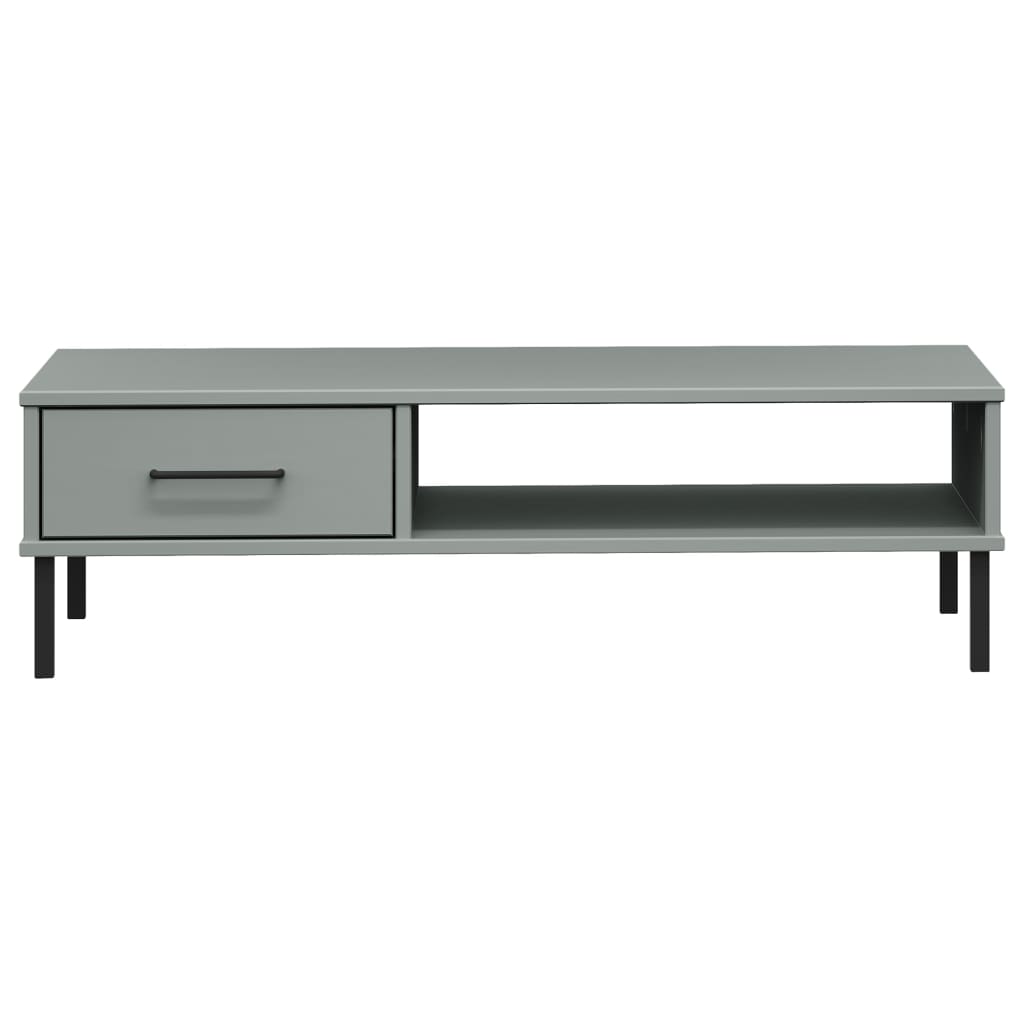 Table basse avec pieds en métal Gris Bois pin massif OSLO - XIOS