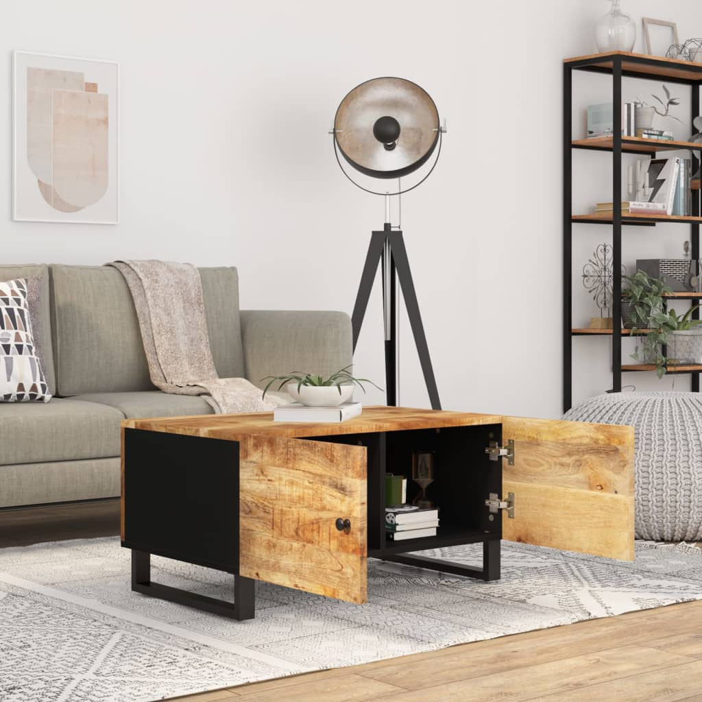 Table basse 80x50x40 cm Bois de manguier solide et d'ingénierie - XIOS
