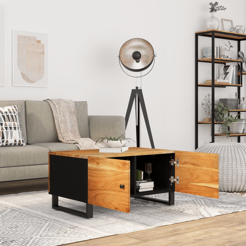 Table basse 80x50x40 cm Bois d'acacia solide et d'ingénierie - XIOS