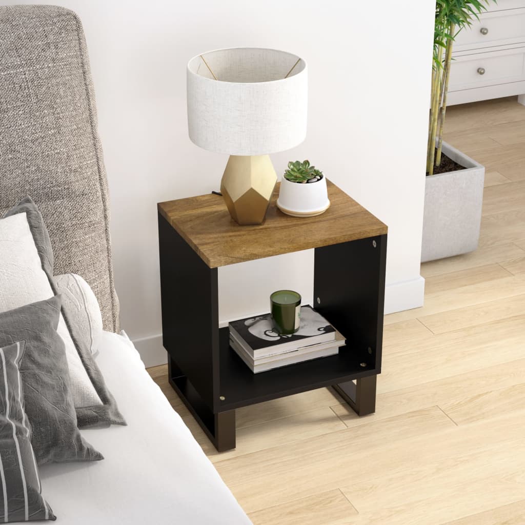 Table basse 40x31x46 cm Bois de manguier solide et d'ingénierie - XIOS