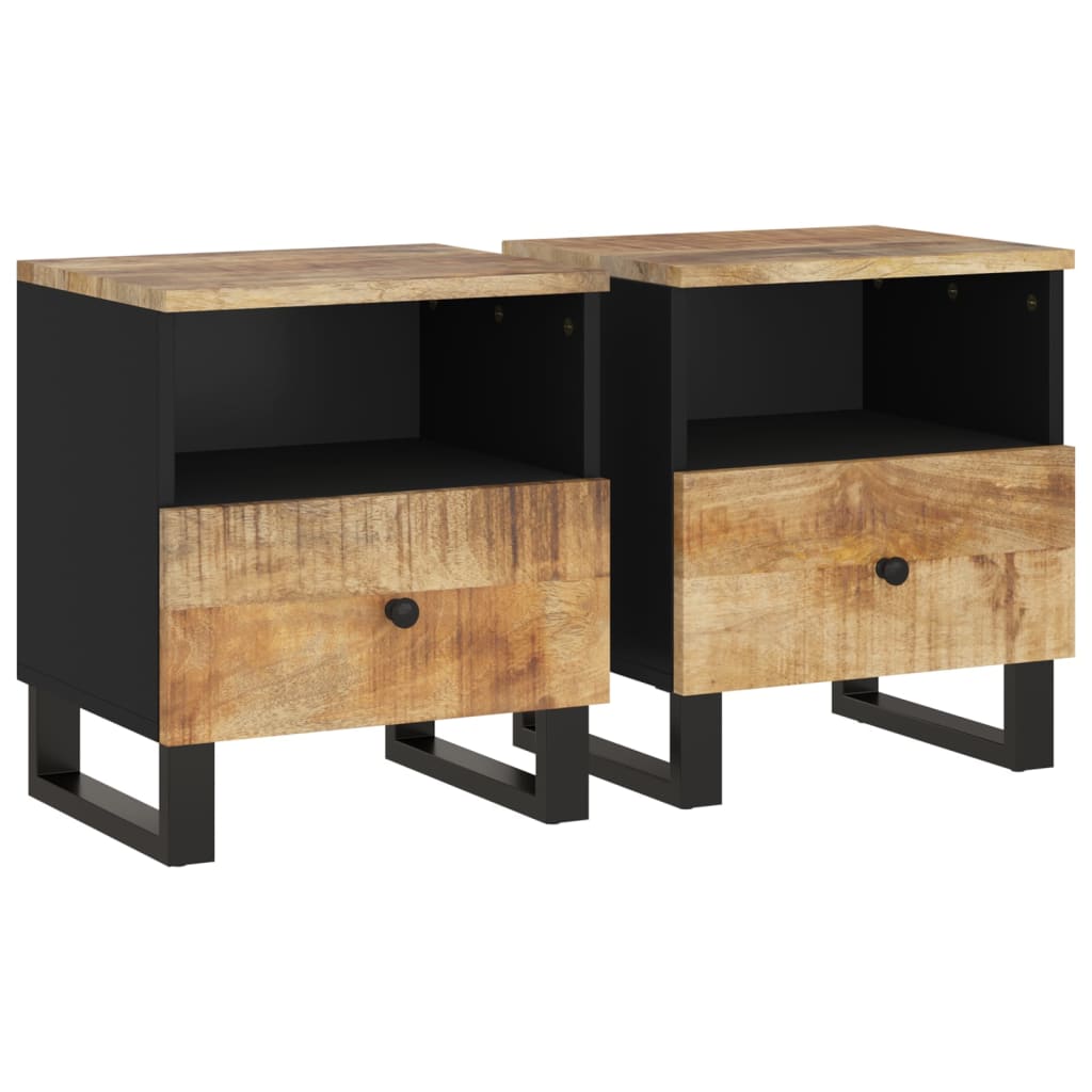 Tables de chevet 2 pcs Bois de manguier solide et d'ingénierie - XIOS