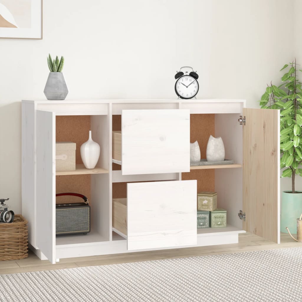 Buffet Blanc 111x34x75 cm Bois massif de pin Buffets & bahuts vidaXL